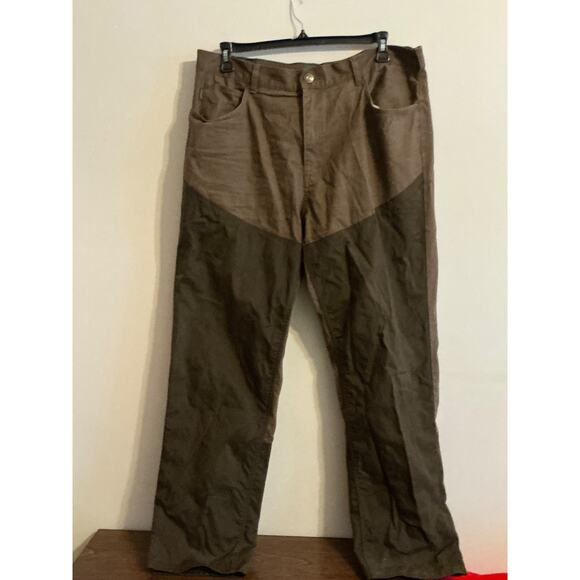 Cabelas Straight Jeans Mens 38x32 Brown Cotton Mid Rise 5 Pockets - Picture 1 of 7